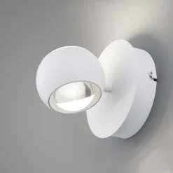 Applique Da Parete-Selezionato da Mazzolaluce Applique sferico bianco led 5w da 2700k a 6500k con telecomando