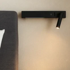 Applique Camera Da Letto-Selezionato da Mazzolaluce Applique sinistro nero per comodino camera da letto moderna
