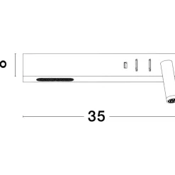 Applique Camera Da Letto-Selezionato da Mazzolaluce Applique sinistro nero per comodino camera da letto moderna