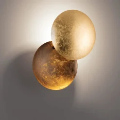 Applique Da Parete-Selezionato da Mazzolaluce Applique sole foglia oro orientabile led 6w 3000k moderna