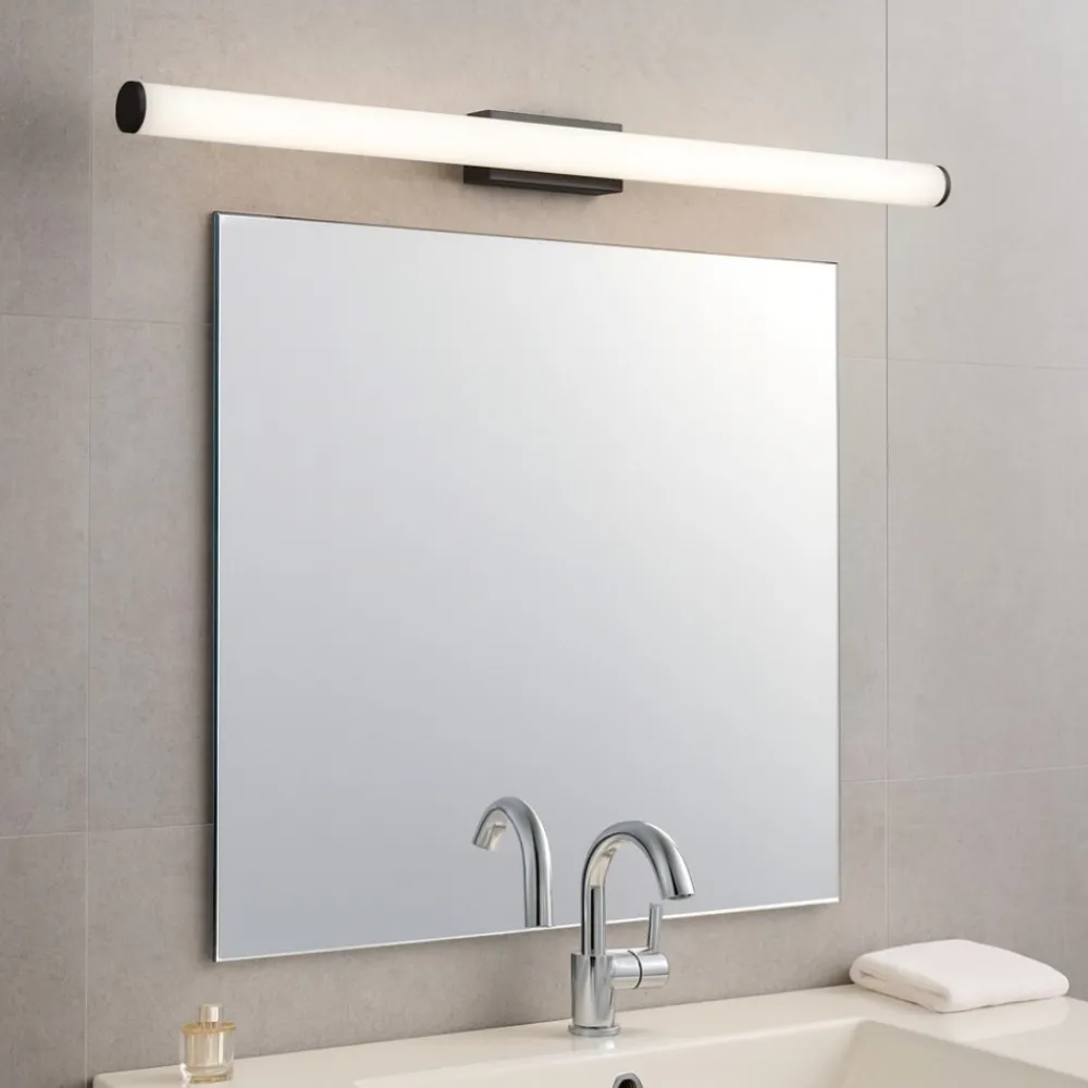 Applique Da Bagno-Selezionato da Mazzolaluce Applique specchio bagno nera 80cm led 8w 3000k