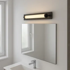 Applique Da Bagno-Selezionato da Mazzolaluce Applique specchio bagno nera design moderno led 13w 3000k ip44