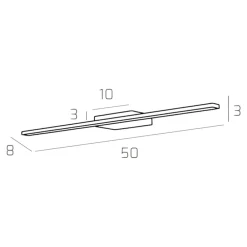 Applique Da Bagno-Top Light Applique specchio da bagno cromato 50cm 6w 4000k