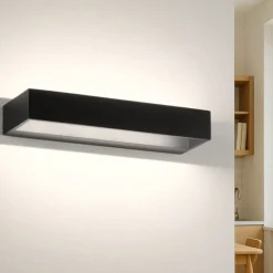 Applique Da Parete-IsyLuce Applique squadrato moderno nero led 12w 3000k 4000k