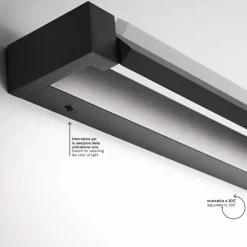 Applique Da Parete-Perenz Illuminazione Applique sway perenz led girevole 34w nero cct 100cm moderno