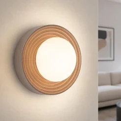 Applique Da Parete-Selezionato da Mazzolaluce Applique tondo moka moderno di porcellana e vetro