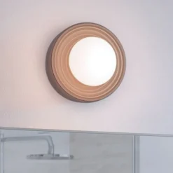 Applique Da Parete-Selezionato da Mazzolaluce Applique tondo moka moderno di porcellana e vetro
