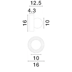 Applique Da Parete-Selezionato da Mazzolaluce Applique tondo moka moderno di porcellana e vetro