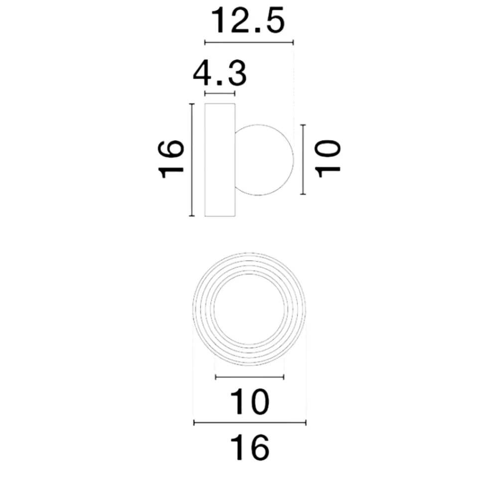 Applique Da Parete-Selezionato da Mazzolaluce Applique tondo moka moderno di porcellana e vetro