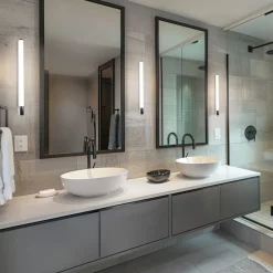 Applique Da Bagno-Selezionato da Mazzolaluce Applique tubo led 16w 3000k cromo per bagno con presa elettrica