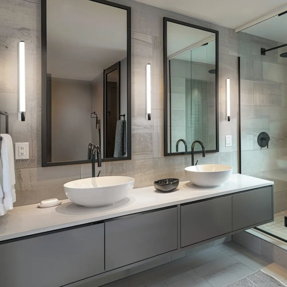 Applique Da Bagno-Selezionato da Mazzolaluce Applique tubo led 16w 3000k cromo per bagno con presa elettrica