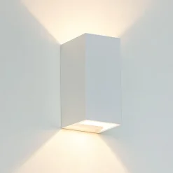 Applique Da Parete-IsyLuce Applique verticale di gesso bianco squadrato