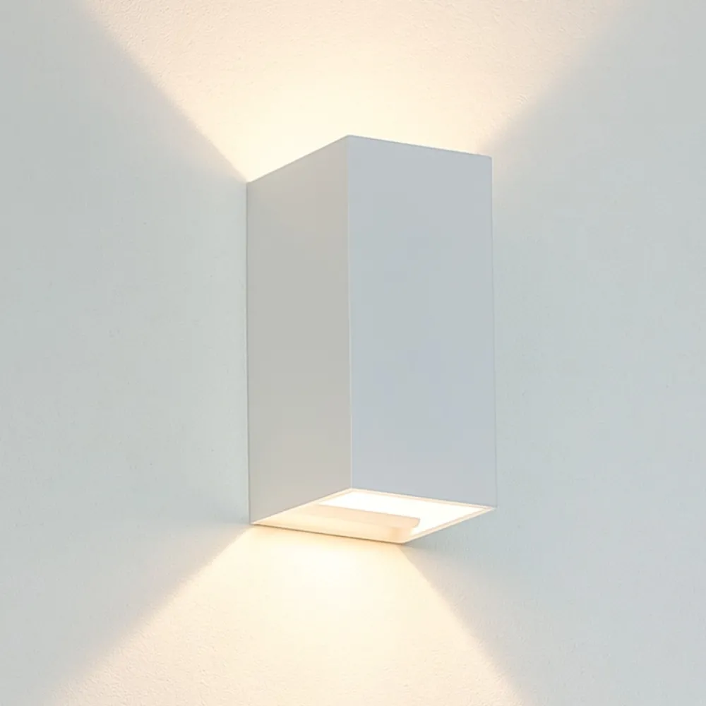 Applique Da Parete-IsyLuce Applique verticale di gesso bianco squadrato