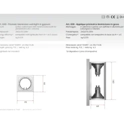 Applique Da Parete-IsyLuce Applique verticale di gesso bianco squadrato