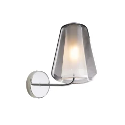 Applique Da Parete-Top Light Applique vetro fume struttura cromata toplight