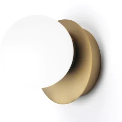 Applique Da Parete-Vivida International Applique vivida pearl led 4w 3000k oro spazzolato sfera vetro bianco