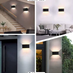 Applique Da Esterno-Selezionato da Mazzolaluce Applique 24w 3000k rettangolare antracite da esterno moderna