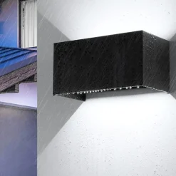 Applique Da Esterno-Selezionato da Mazzolaluce Applique 24w 3000k rettangolare nero da esterno moderna