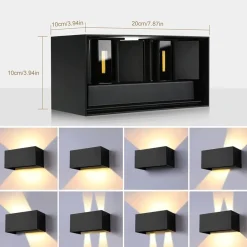 Applique Da Esterno-Selezionato da Mazzolaluce Applique 24w 3000k rettangolare nero da esterno moderna