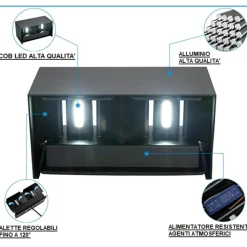 Applique Da Esterno-Selezionato da Mazzolaluce Applique 24w 3000k rettangolare nero da esterno moderna