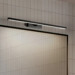 Applique Da Bagno-Perenz Illuminazione Appliuque 102cm riga nero orientabili per specchio da bagno perenz
