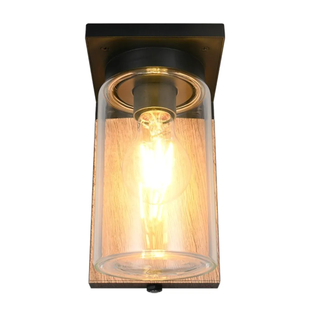 Applique Da Esterno-Selezionato da Mazzolaluce Applqie da esterno effetto legno con sensore crepuscolare interruttore