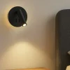 Applique Camera Da Letto-Ondaluce Ap sella applique led orientabile nero tondo