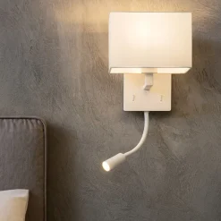 Applique Camera Da Letto-Ondaluce Ap shadow applique per comodino camera da letto doppia luce bianca