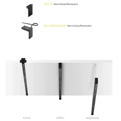 Illuminazione A Binario-Ideal Lux Arca binario da incasso 3mt nero monofase 48v