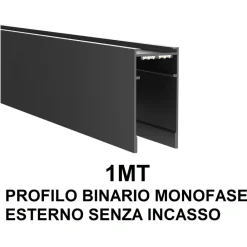 Illuminazione A Binario-Ideal Lux Arca binario plafone monofase 1mt nero