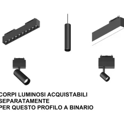 Illuminazione A Binario-Ideal Lux Arca binario plafone monofase 1mt nero