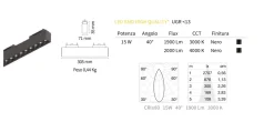 Illuminazione A Binario-Ideal Lux Arca modulo faretti 48v 15w 4000k nero per binario monofase ottica 40