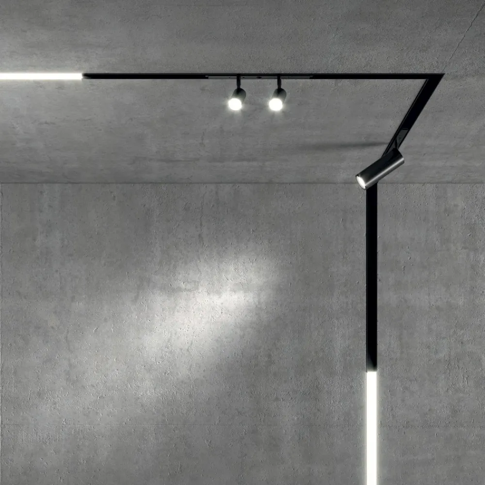 Illuminazione A Binario-Ideal Lux Arca wide faretto led 7w 3000k ottica 110 nero per binario ego monofase 48v