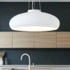 Lampadari Cucina-Ideal Lux Aria sp1 lampadario da cucina moderna cupola vetro bianco schiacciata