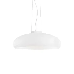 Lampadari Cucina-Ideal Lux Aria sp1 lampadario da cucina moderna cupola vetro bianco schiacciata