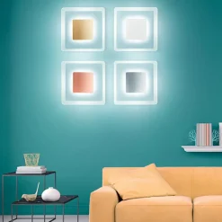 Plafoniere Moderne-Linea Light Aruba plafoniera camera da letto vetro metallo oro led 40w 3000k