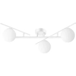 Plafoniere Moderne-Ideal Lux Atlas pl3 plafoniera moderna sfere vetro bianco
