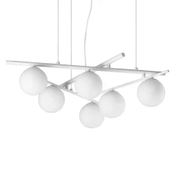Lampadari Moderni-Ideal Lux Atlas sp6 lampadario per soggiorno bianco sfere vetro