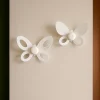 Appendiabiti Da Parete-Selezionato da Mazzolaluce Attaccapanni da muro 2 farfalle metallo bianco design