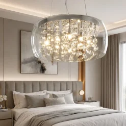 Lampadario Camera Da Letto-Ideal Lux Audi80 sp8 lampadario per camera da letto vetro trasparente