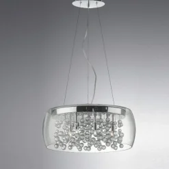 Lampadario Camera Da Letto-Ideal Lux Audi80 sp8 lampadario per camera da letto vetro trasparente