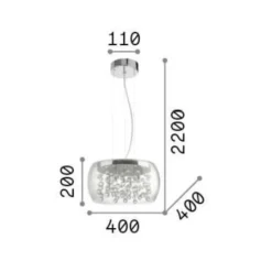 Lampadario Camera Da Letto-Ideal Lux Audi-80 sp5 lampadario stanza da letto vetro cristallo fume'