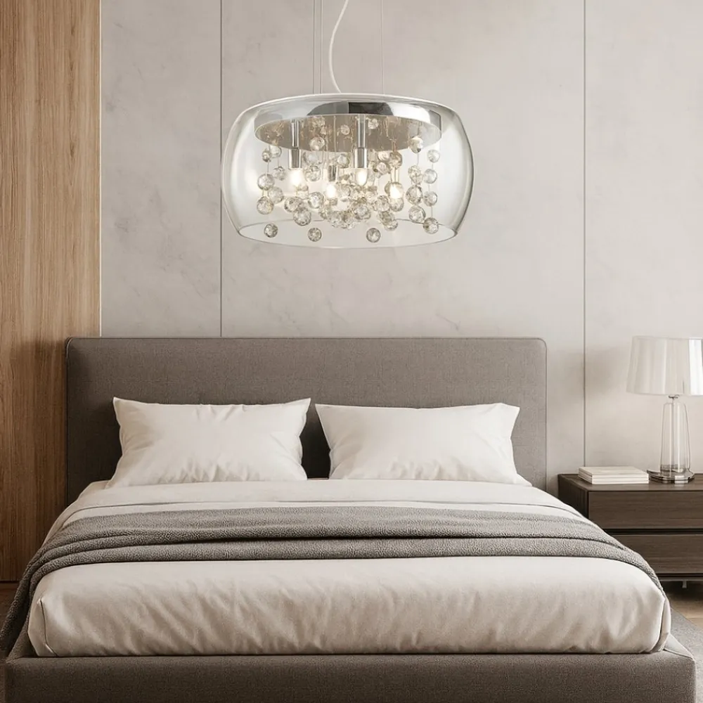 Lampadario Camera Da Letto-Ideal Lux Audi80 sp5 lampadario stanza da letto sfere in vetro