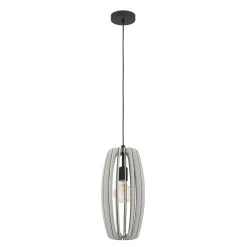 Lampade A Sospensione-Eglo Bajazzara lampada a sospensione per isola cucina in legno grigio