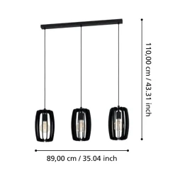Lampadari Cucina-Eglo Bajazzara lampadario da cucina portalampada in legno colore nero