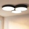 Plafoniere Moderne-Eglo Barbano z plafoniera moderna paralumi in tessuto led rgb da 2700k a 6500k
