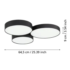 Plafoniere Moderne-Eglo Barbano z plafoniera moderna paralumi in tessuto led rgb da 2700k a 6500k