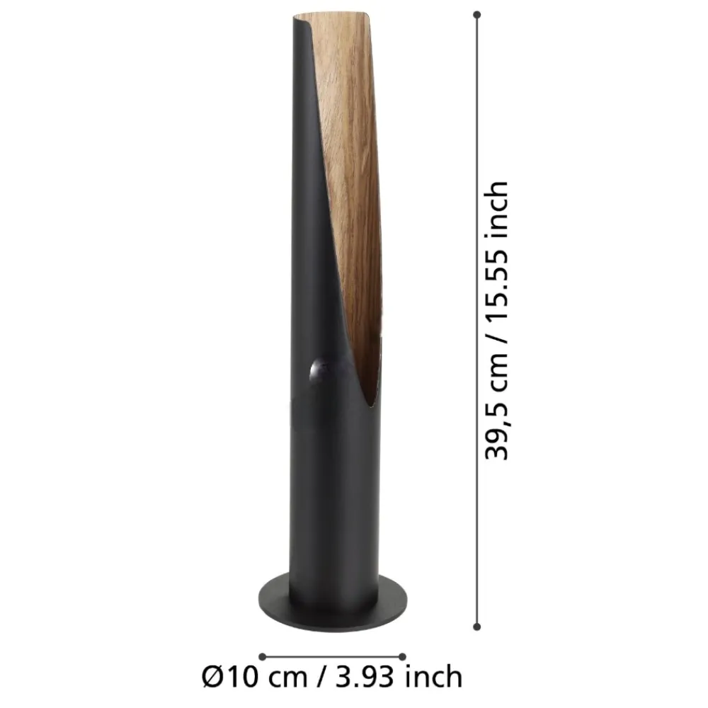 Lampade Da Tavolo-Eglo Barbotto lampada da tavolo con dettagli in legno moderna