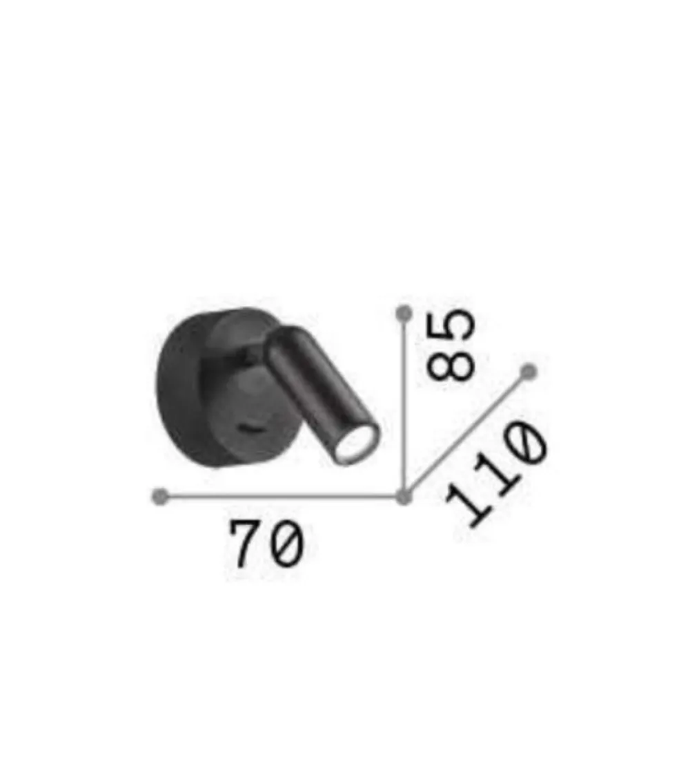 Applique Camera Da Letto-Ideal Lux Bean ap round applique camera da letto led 3w 3000k orientabile nickel
