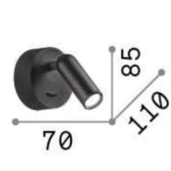 Applique Camera Da Letto-Ideal Lux Bean ap round applique camera da letto led 3w 3000k orientabile